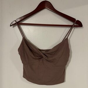 Aritzia Wilfred Twist Front Cropped Tank/Bralette mauve Size S